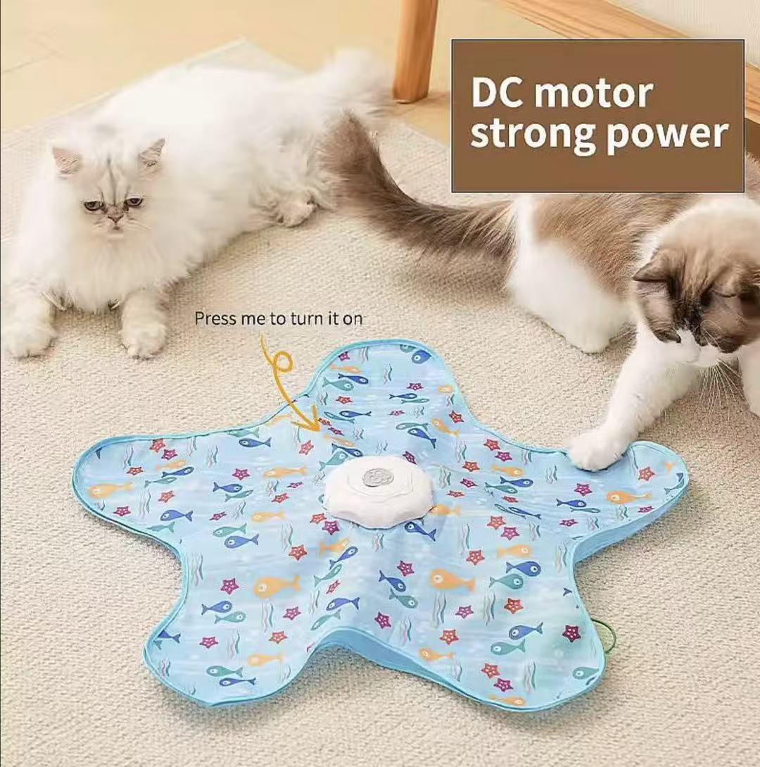 Interactive Electric Hide & Seek Cat Toy - Starfish Blue Edition