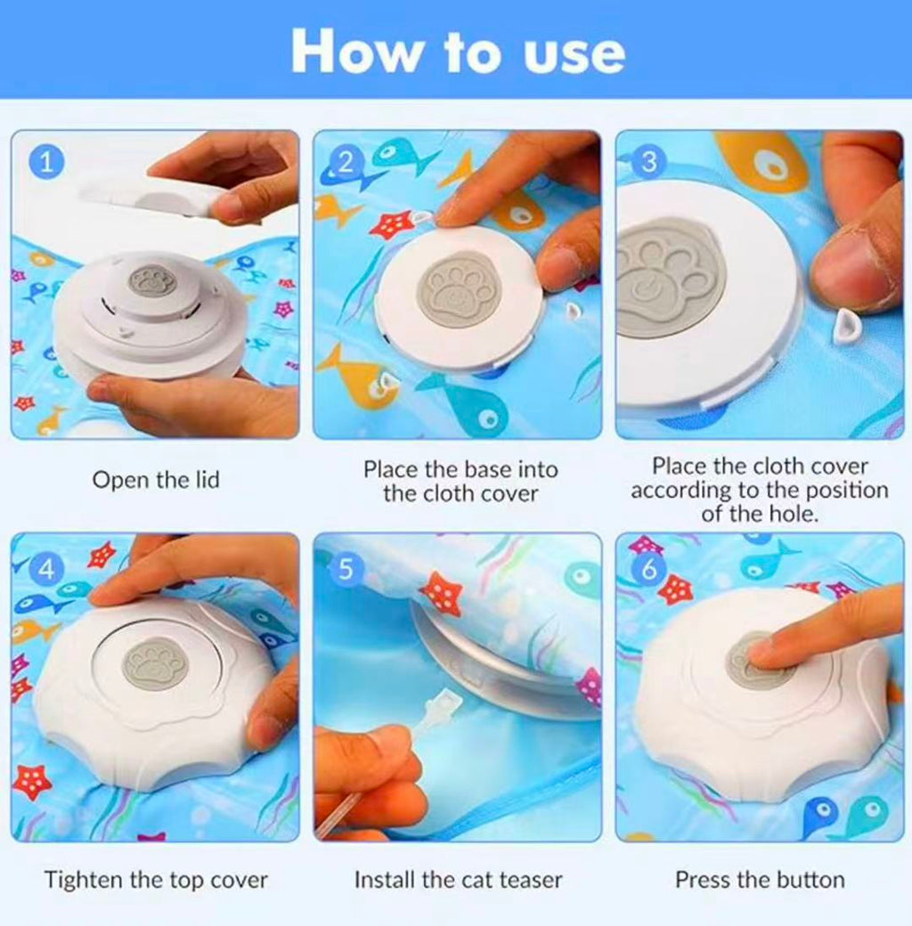 Interactive Electric Hide & Seek Cat Toy - Starfish Blue Edition