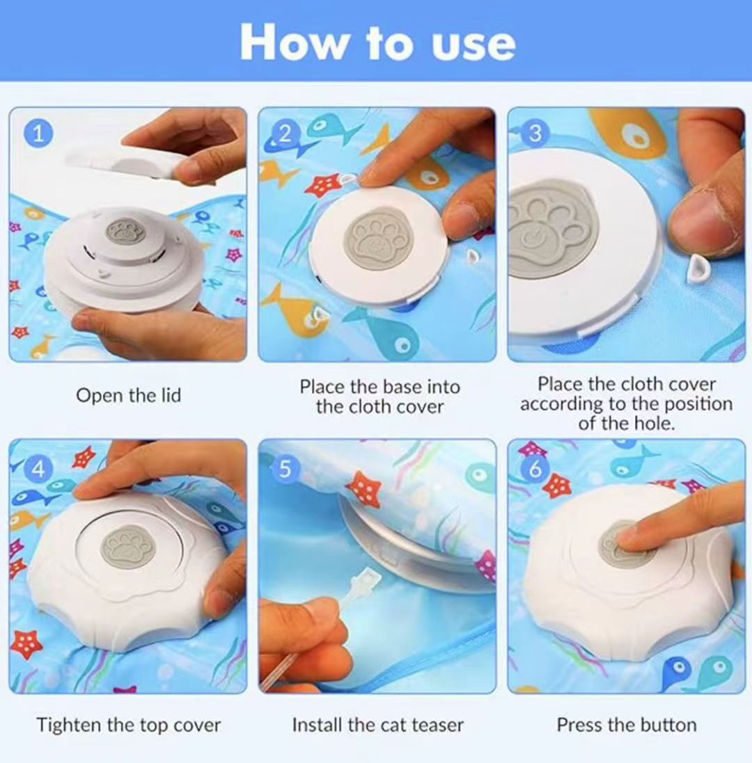 Interactive Electric Hide & Seek Cat Toy - Starfish Blue Edition