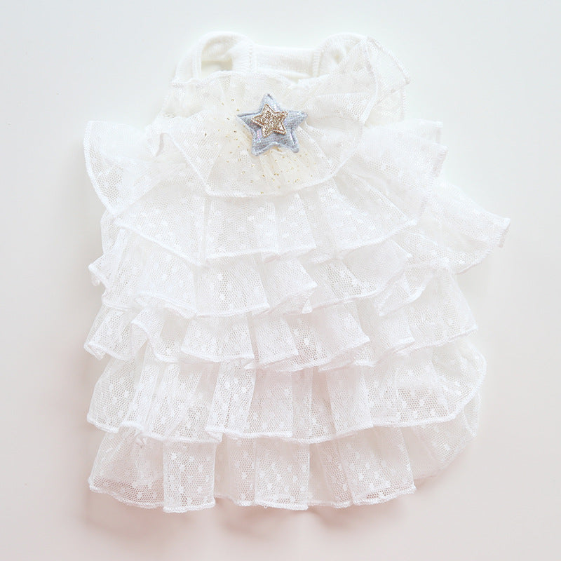 Layered Lace Dress Cat Clothes