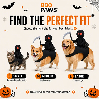 BooPaws pet costume size guide