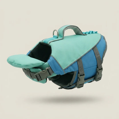 Seafoam chin support dog life jacket