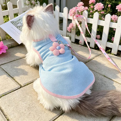 Floral Pet Outfit with Leash Ring