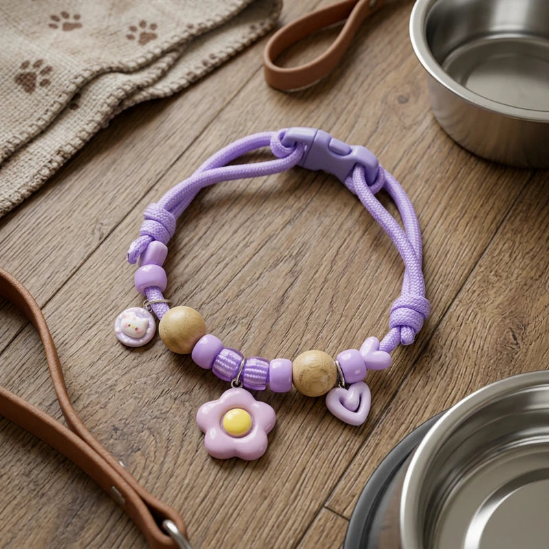 Purple cute insect repellent pet collar
