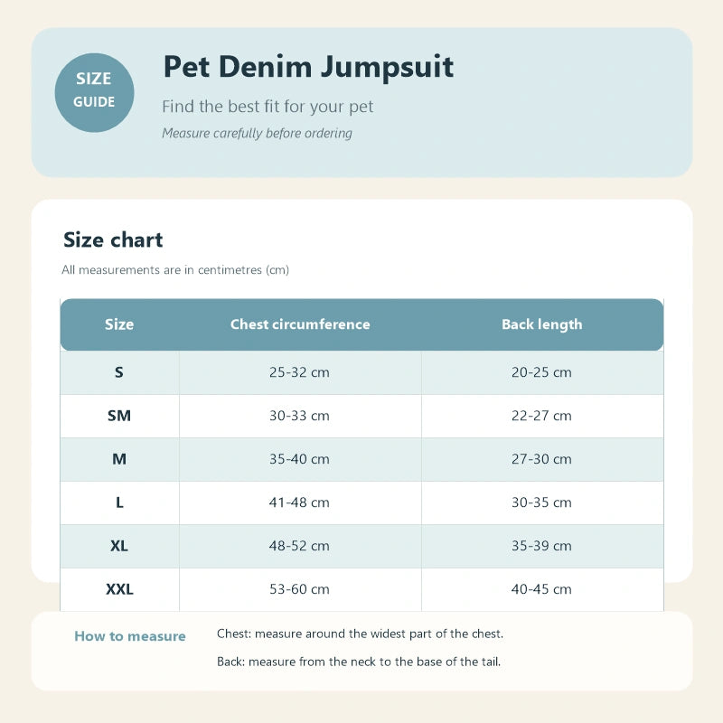 Stretch Denim Four-Leg Pet Jumpsuit