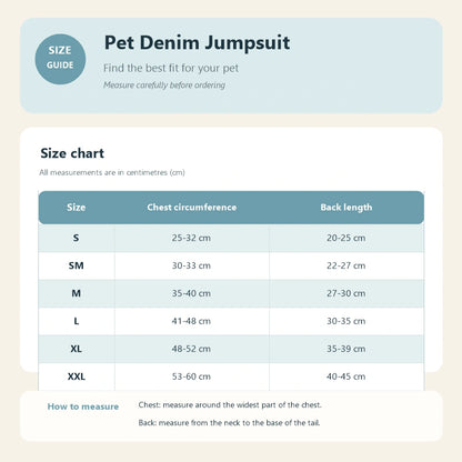 Stretch Denim Four-Leg Pet Jumpsuit