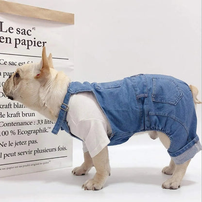 Stretch Denim Four-Leg Pet Jumpsuit