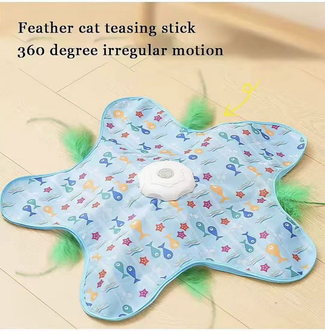Interactive Electric Hide & Seek Cat Toy - Starfish Blue Edition