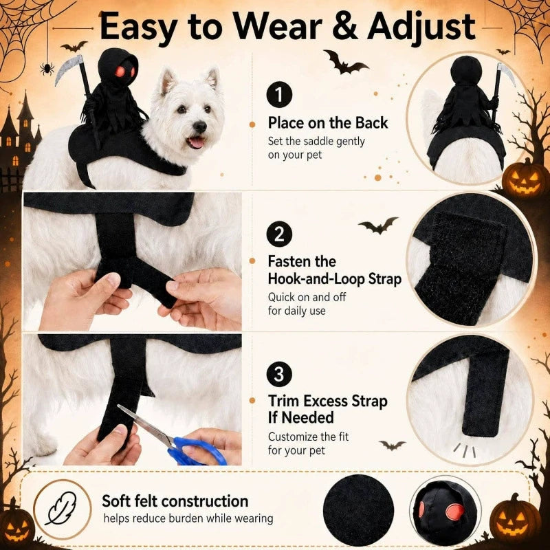 Grim Reaper Rider Pet Costume