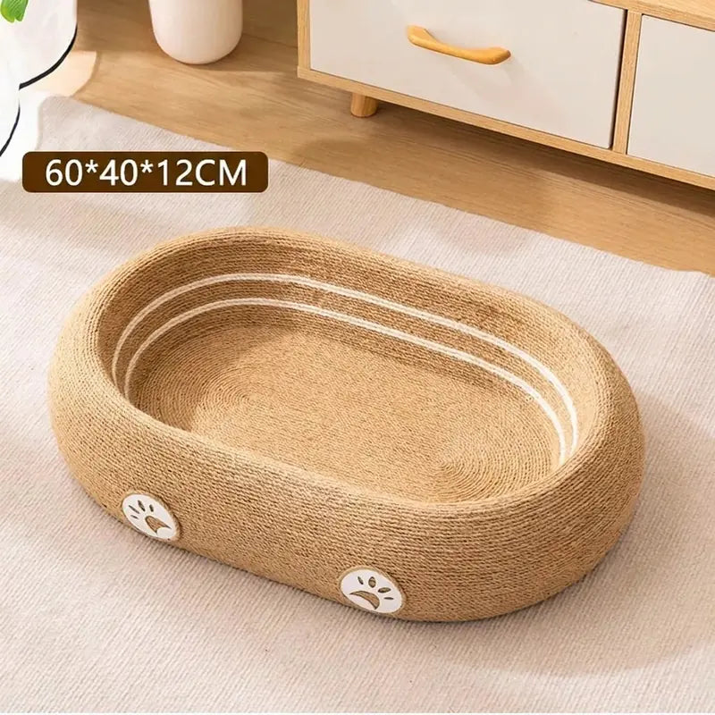 Natural Sisal Cat Scratcher Bed - Deep 2.0 Paw Print