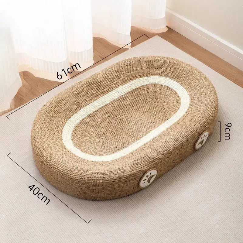 Natural Sisal Cat Scratcher Bed - Oval Basic