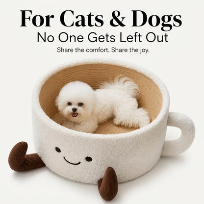Coffee cup bed for cats and small dogs