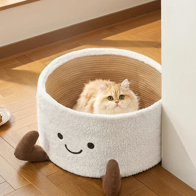 Cat relaxing inside PAWLOVE coffee cup bed
