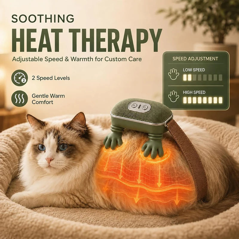 Heated pet massager with two speeds