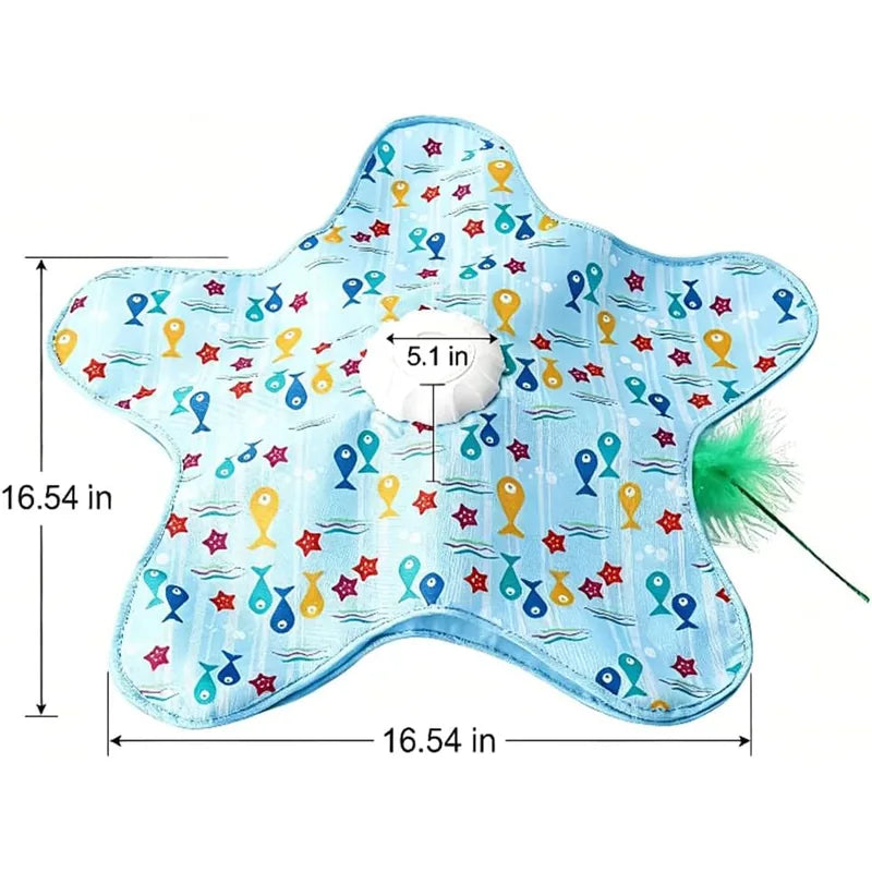 Interactive Hide & Seek Cat Toy Starfish Blue - product dimensions