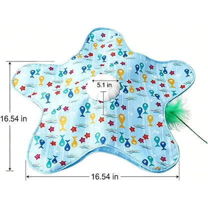 Interactive Hide & Seek Cat Toy Starfish Blue - product dimensions