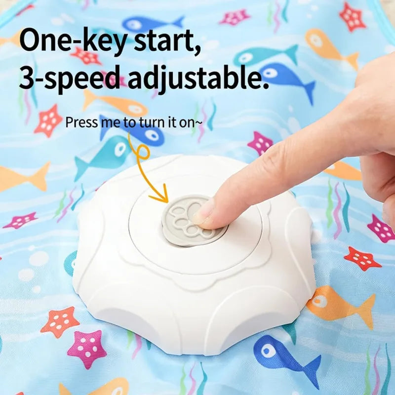 Interactive Hide & Seek Cat Toy Starfish Blue - one-key start and speeds