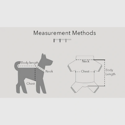 Measurement methods for the Stretch Denim Four-Leg Pet Jumpsuit