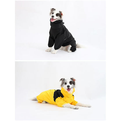 Waterproof pet raincoat resting view